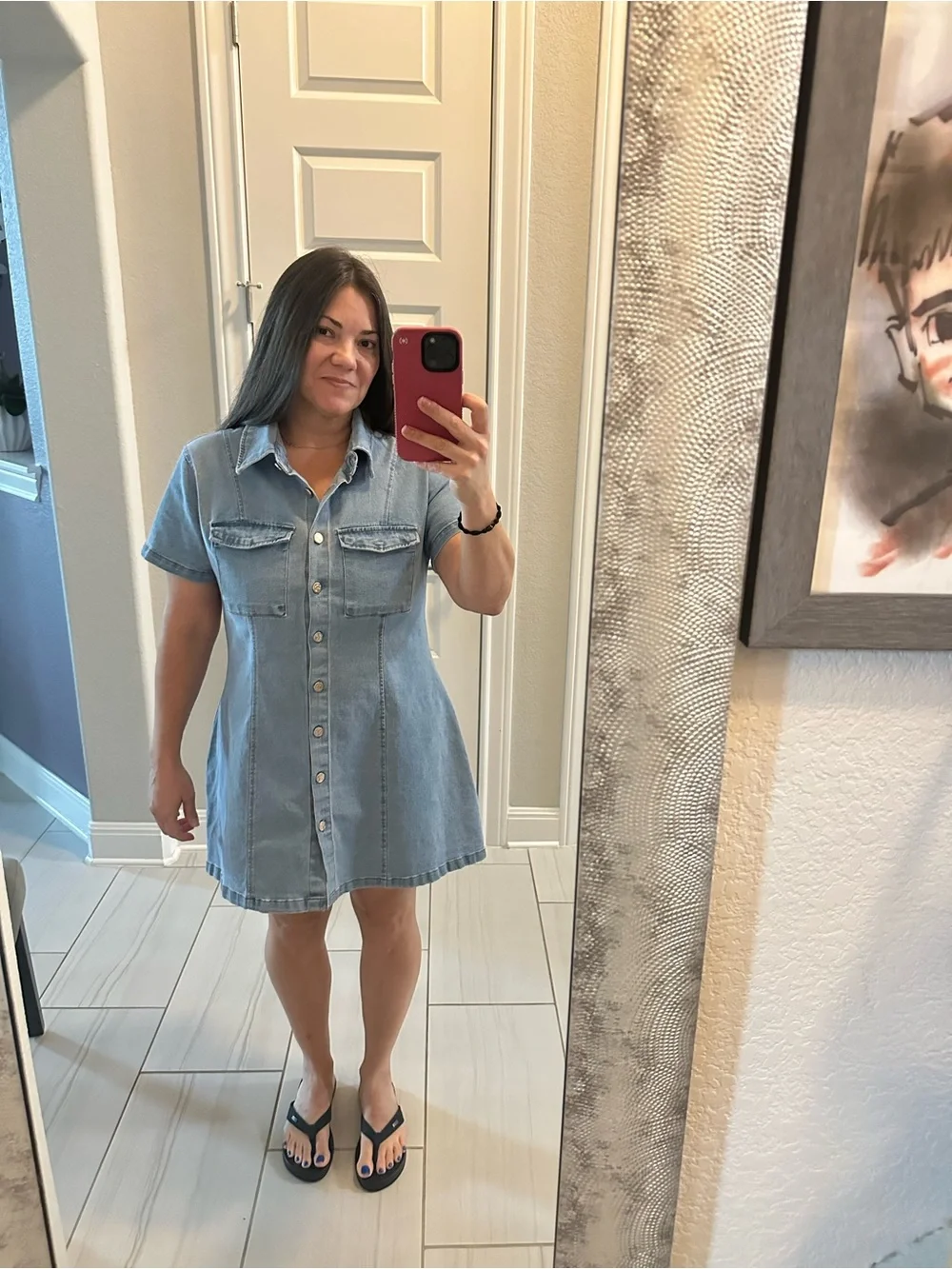 Structured super cute & stretchy denim dress